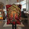 1PC Tree of Life Print Flannel Blanket, High quality All Seasons, Home Decor, Warmth and Comfort, Perfect for Christmas Gifts