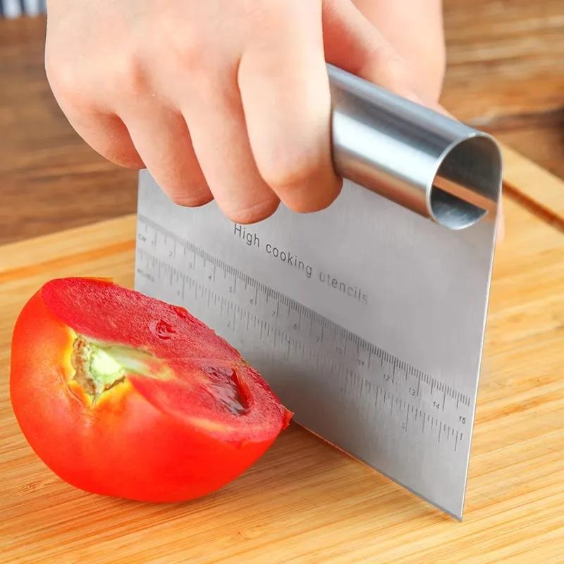Stainless Steel Cutting Knife with Scale Baking Knife Baking Pastry Tools 1 Pcs Mutipurpose Scraper Pizza Dough Chopper For Diy Bread Lyp018