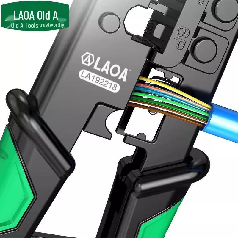 Old A Multi-Functional Network Pliers Set: 8P6P Ratchet, Crystal Head Crimping, Wire Stripping and Connecting Tools