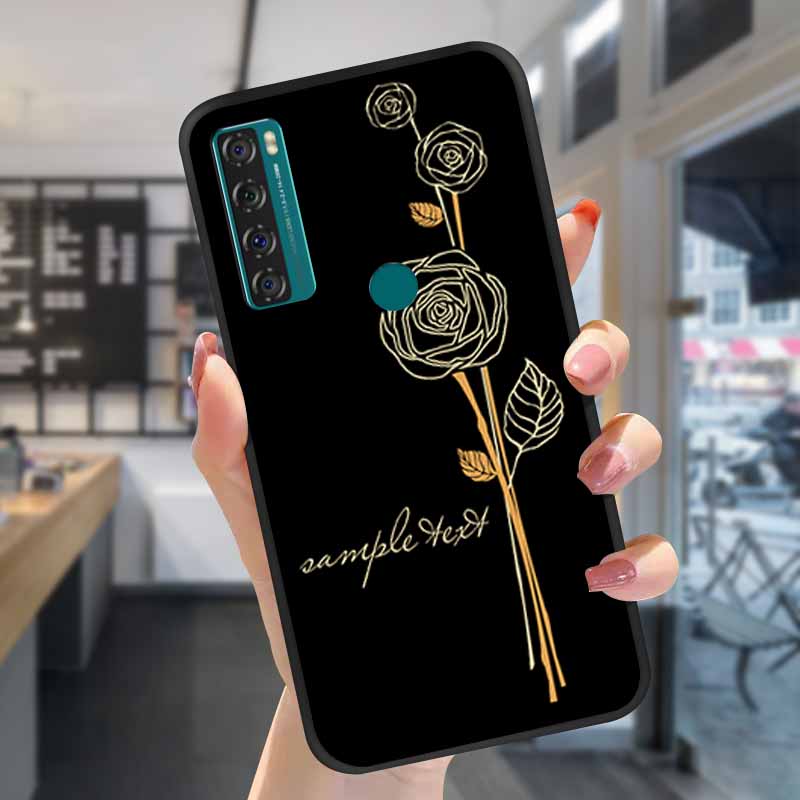 For TCL 20S Cases 20L 20se 20L+ 3D Relief Floral Silicone Emboss Covers For TCL 20S Back Cases Protective Coques Fundas TCL 20SE