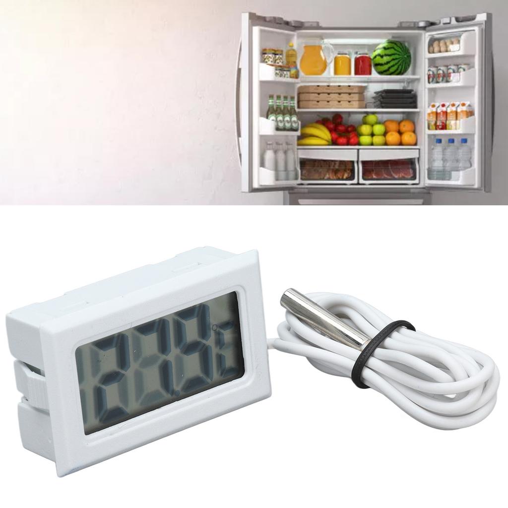2Pcs Electronic Digital Thermometer Thermostat Temperature Meter 2s Refresh with ProbeWhite