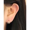 14K double-row one-touch ring piercing earrings