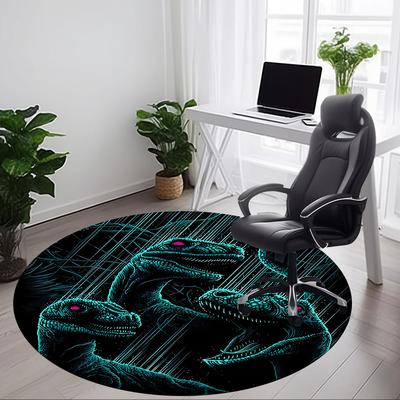 1pc Jurassic Dinosaurs Office Round Area Rug,  Under Office Chairs Bedroom Living Room Home Decor A0926105