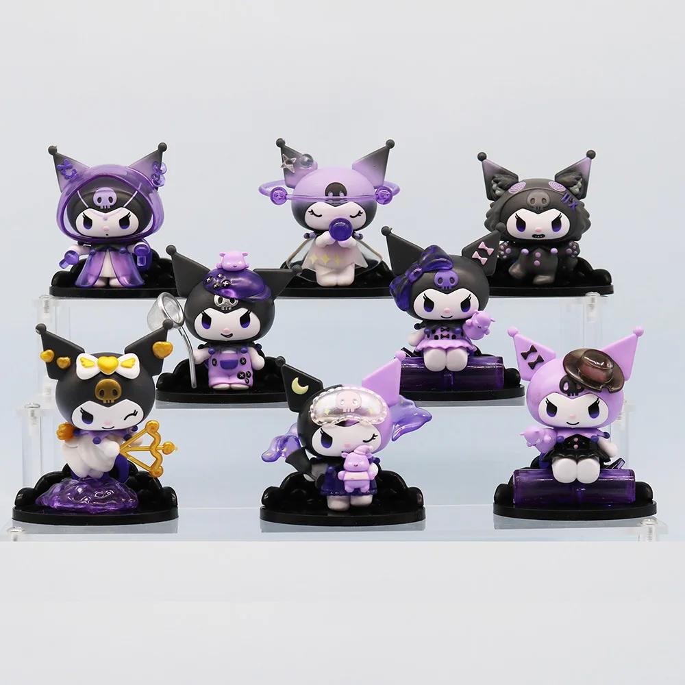 

Kuromi 8Cm Figure Sanrio Werewolf Kill Fame Cute Anime Kawaii Gifts Play Mysterious Witch Doll Toys Decoration For Children