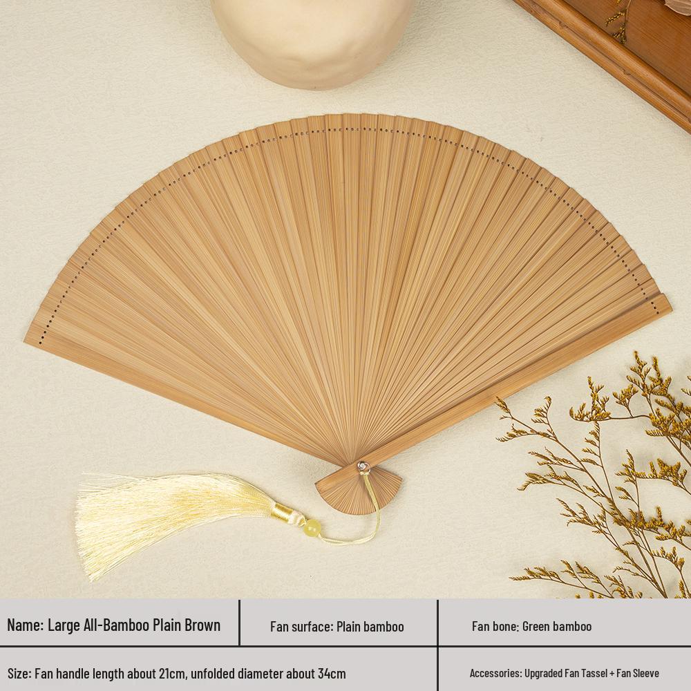 Bamboo Folding Fan: Portable Chinese Style for Summer, Cheongsam, Hanfu, and Children's Dance