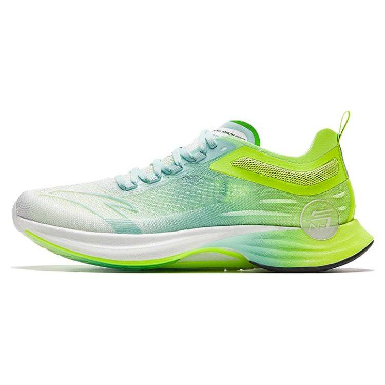 Anta Mach Pro Nitrogen Technology Slip Resistant Abrasion Resistant Low Top Running Shoes Men's White Blue Green 112335584-2