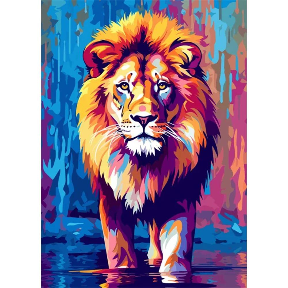 Abstrakt Färgstark Vilda Djur Canvasmålning Bläckfisk Katt Apa Lejon Graffiti Popkonst Målare Väggkonst Väggmålning för Heminredning