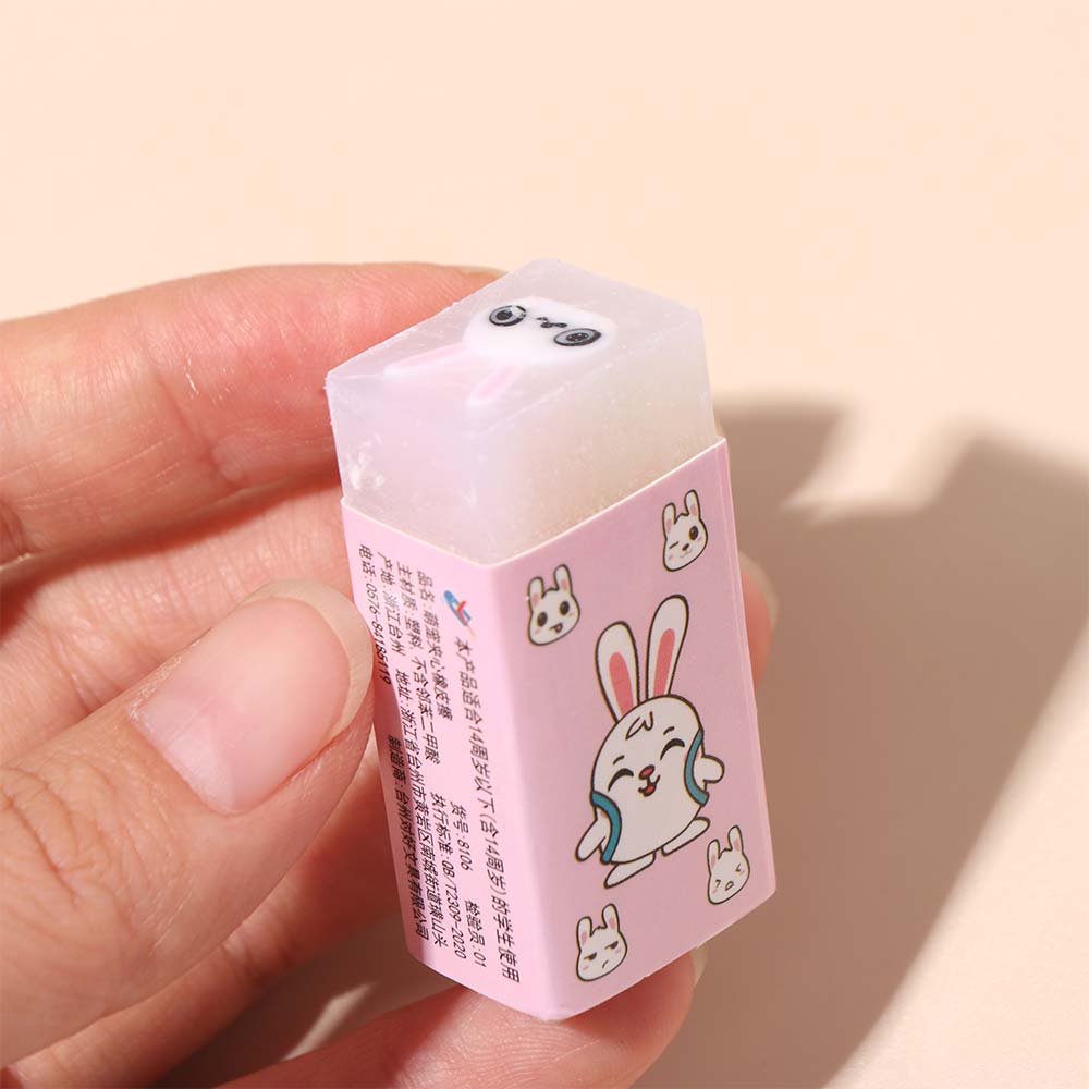 10pcs Rubber Cute Animal Eraser Translucent Bunny Cartoon Pencil Eraser Long-lasting Dog Bear Pencil Wipe Eraser Gifts