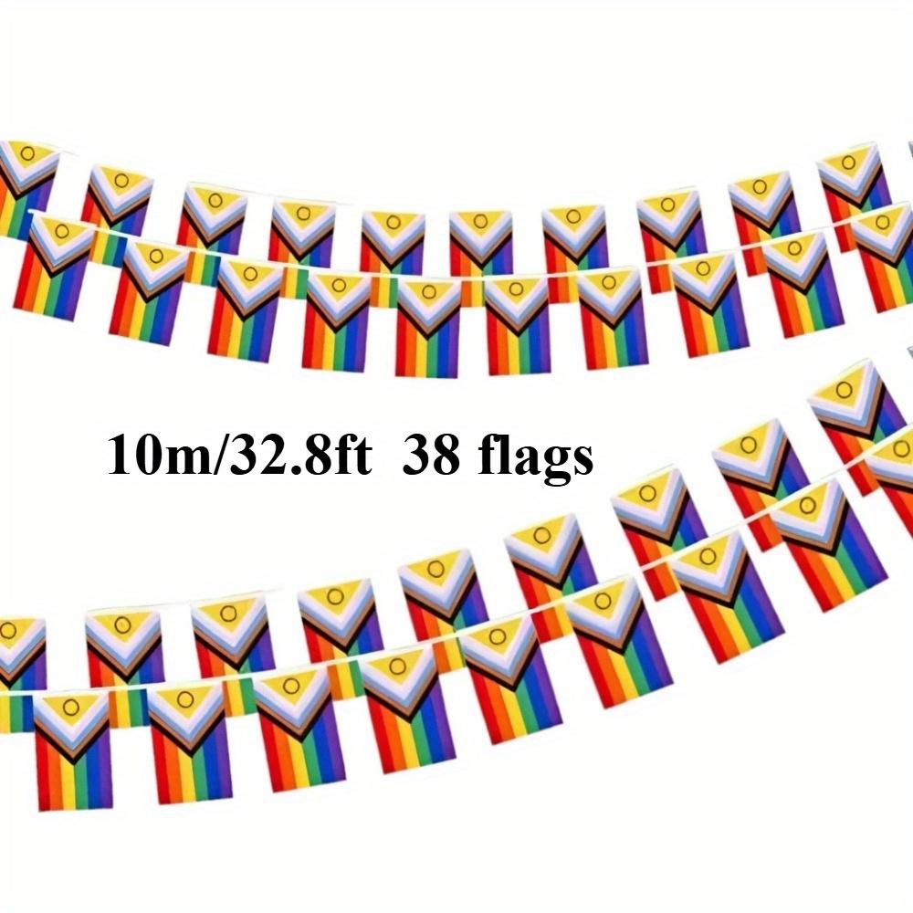 Intersex-Inclusive Progress Rainbow String of Flags Gay Pride LGBT Party Decorations