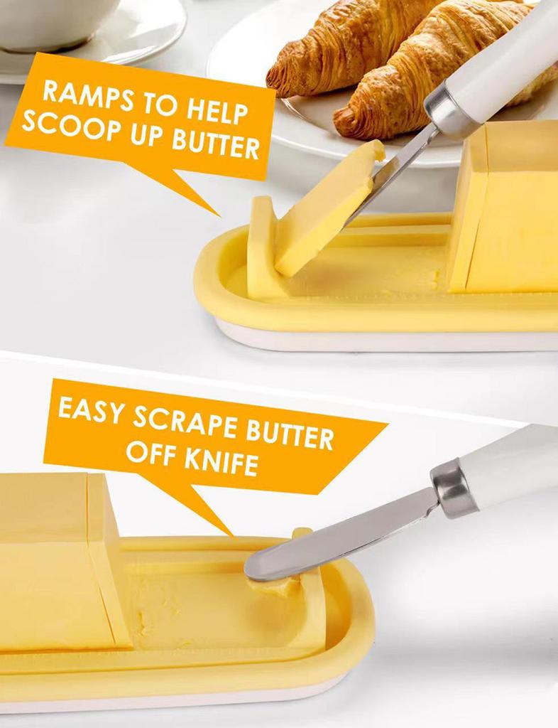 Butter box preservation box rectangular plastic container with knife cutting butter storage box storage and storage box