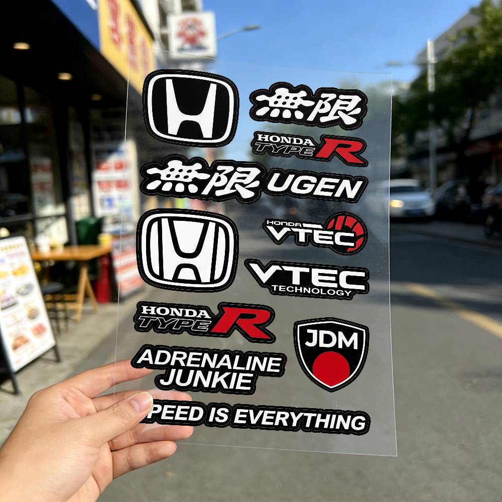 ARA1 FOR HONDA MUGEN TYPE R VTEC Waterproof Reflective Motorbike Stickers Easy Peel Removable Decals for Motorcycle Car