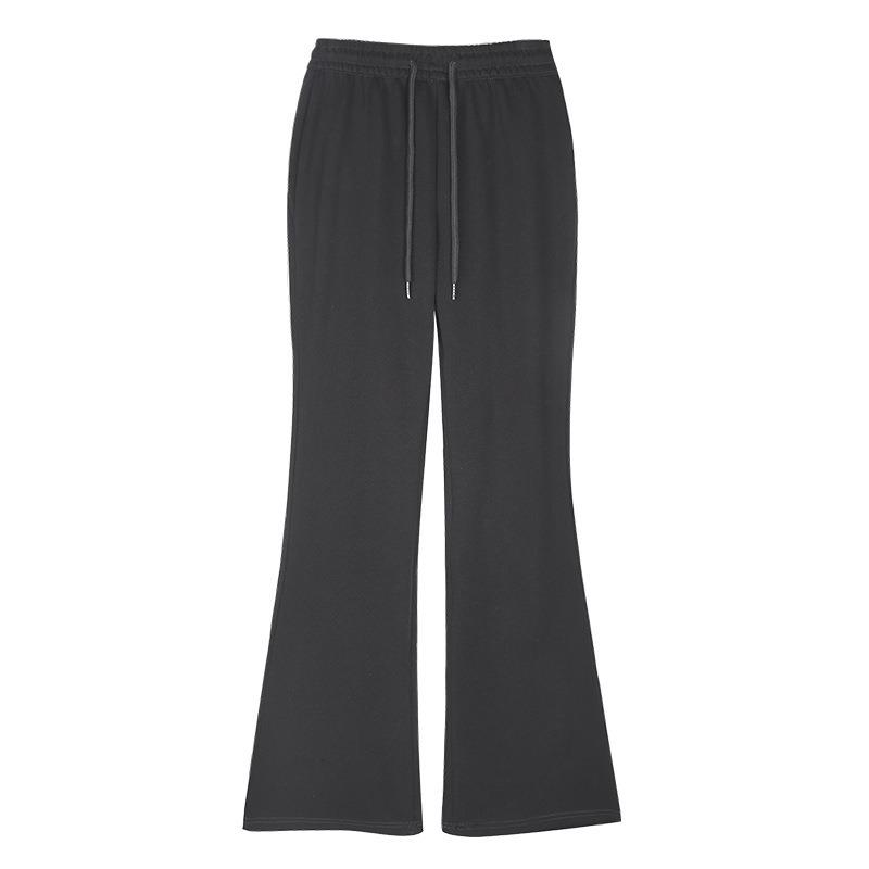 White and gray sweatpants children's spring and autumn new high-waisted and thin casual sweatpants small micro-flared pants