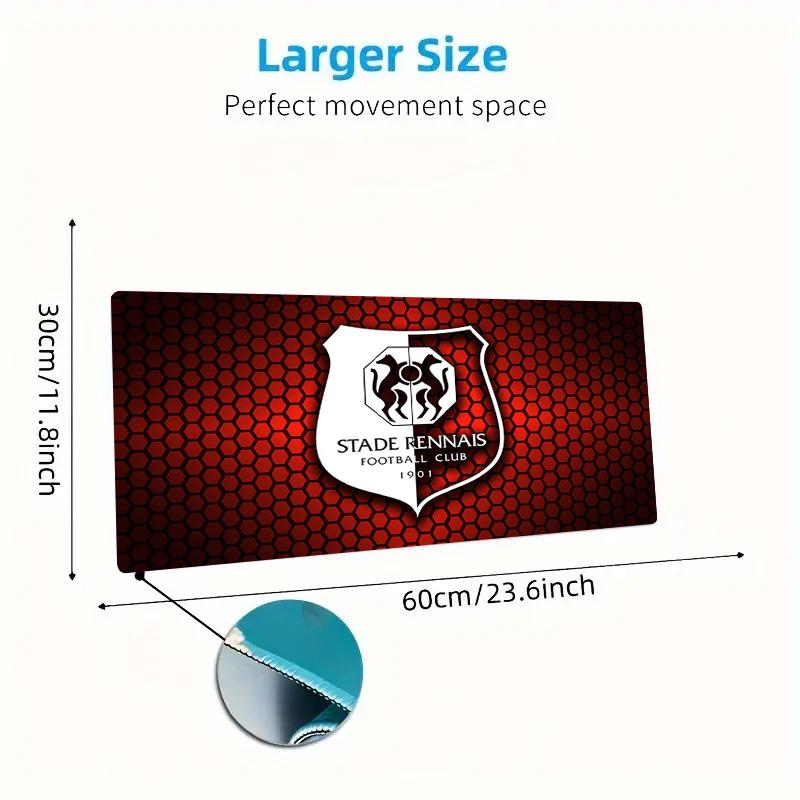 Stade Rennes FC Color Mouse Pad Large Gaming Table Cushion Non-slip Laptop Tablet Big Mousepad XXL Mat Mini PC Playmat With Lock edge