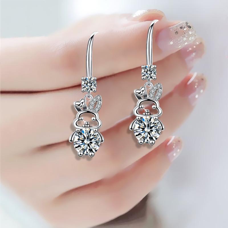 

Новые серьги-подвески в виде китайского зодиакального кролика, длинные крючки