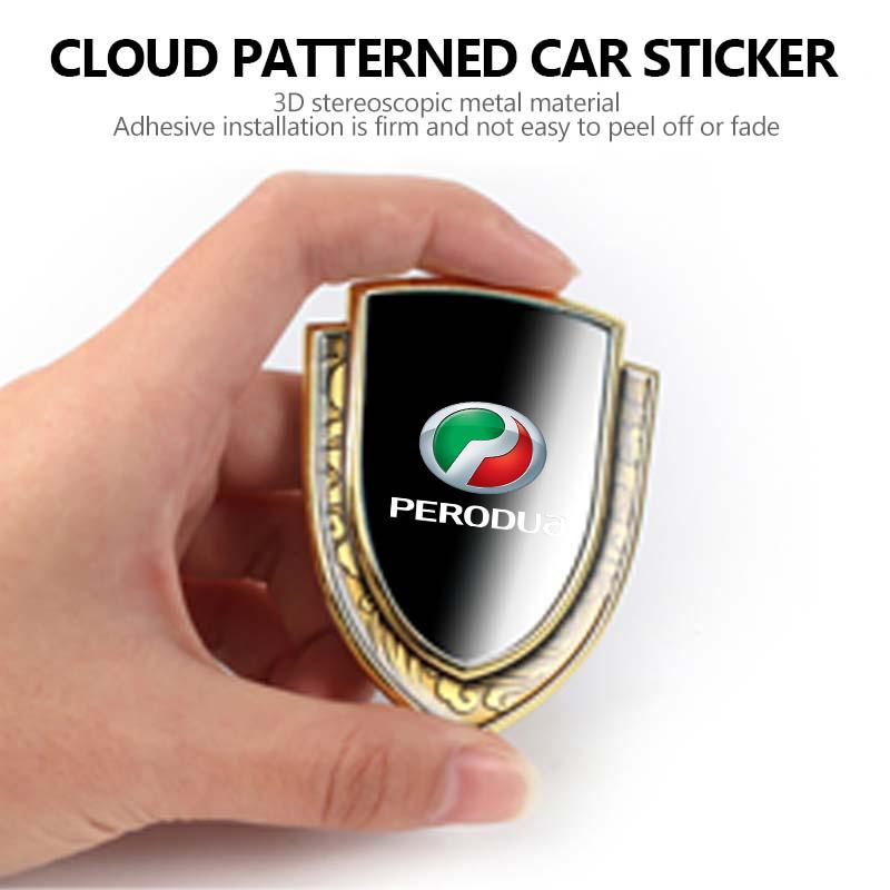 3D Metal Car Body Sticker Emblem Badge Rear Tail Trunk Decal Auto Accessories For Perodua Myvi Alza Ativa Facelift Myvi Ativa