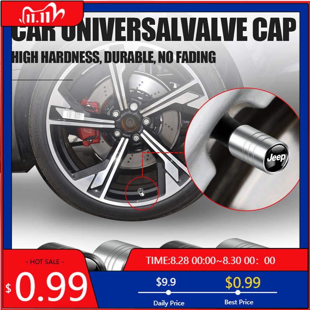 Kopphållare 4 st Metall Bilhjul Däckventilstamkapslar Däckskydd Tillbehör För Jeep Renegade Wrangler Patriot Liberty Renegade