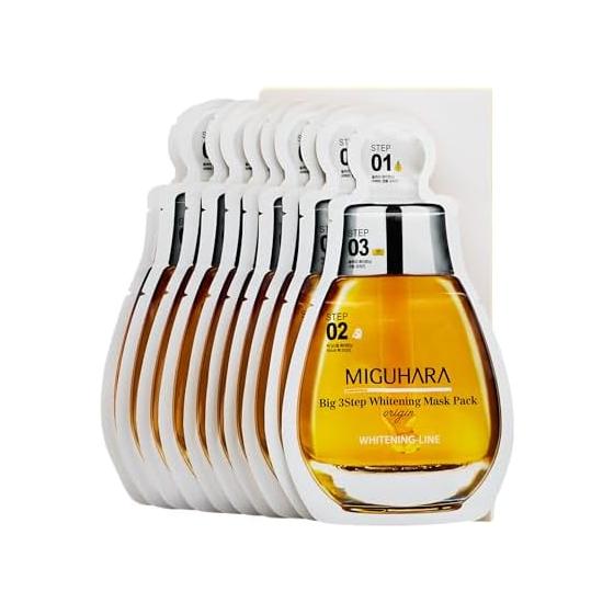 MIGUHARA Big 3 Step Glowing Mask Pack Origin 10 pieces | Charge moisture with special care