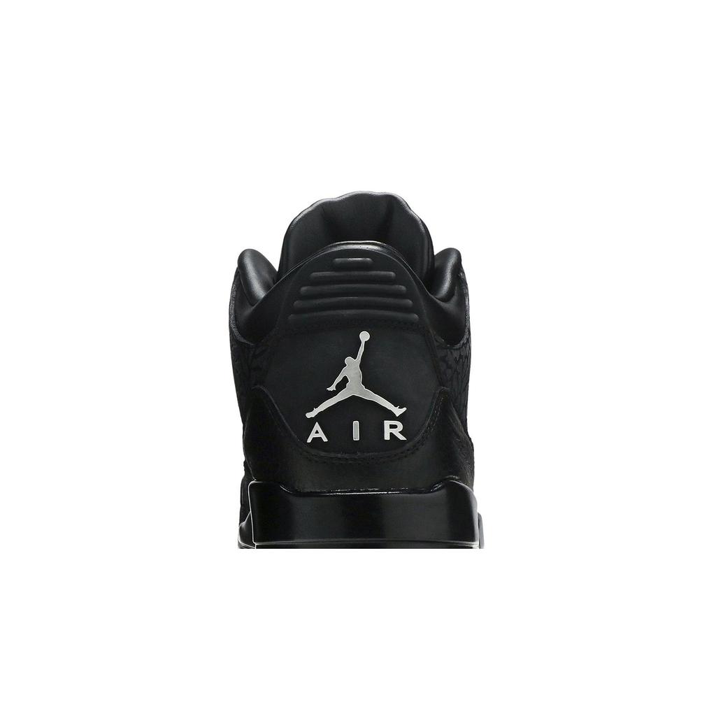 Air Jordan 3 Retro 'Black Flip' (Unisex) Black / Metallic Silver Vintage Basketball Shoes 315767 001