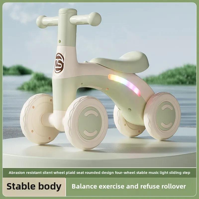 Kippschutz Baby Laufrad Alter 1-3 4-Rad Leiser Rutschfahrzeug Gehwagen Spielzeug Kleinkind Trainings-Fahrzeug mit Sicherheitsrädern Indoor Outdoor