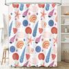 Colorful Seashell Shower Curtain Waterproof Fabric Bath Decoration for Bathroom Decorations Pink Blue White Red Ocean Life Patte