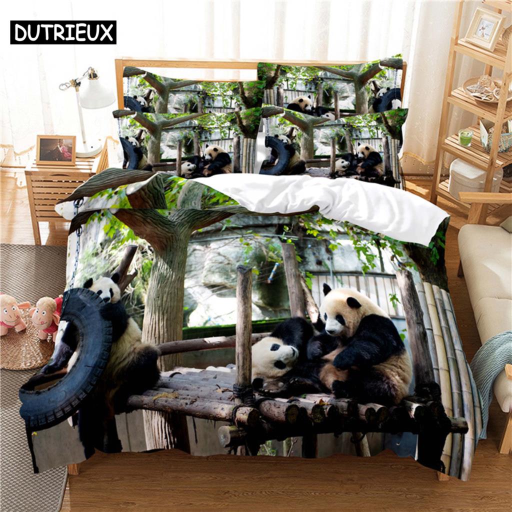 Comforter 3D Digital Printing Fashion Design National Treasure Panda Bedding Set Queen Size