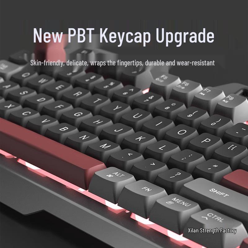 Men's Wired Gaming Set: Mechanical Keyboard, Mouse, and Headset for Esports & Internet Cafe Desktops.