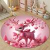 Trendy Round Love Multicolor Rug Pad, Non-Slip Floor Mat for Bathroom