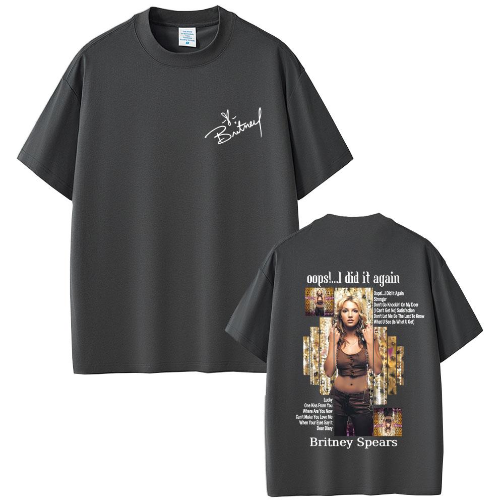 Britney Spears Oops I Did It Again Grafické tričko z alba Pánské Dámské Módní Vintage Oversized Krátký Rukáv Trička Streetwear