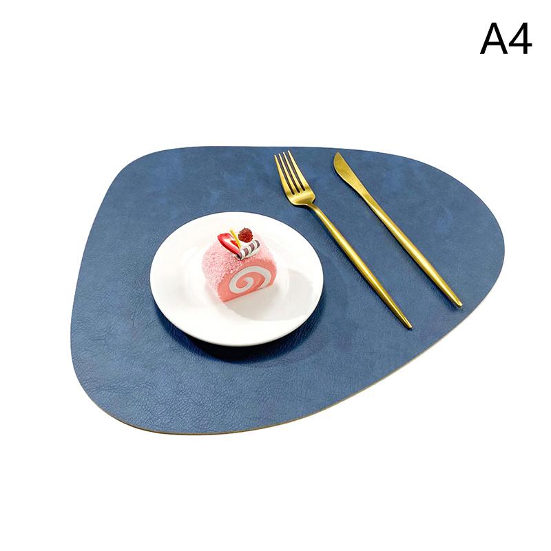 Suport de masă din piele PU în formă de lacrimă, cu textură imitație piele de vacă, față-verso, impermeabil, protector de masă pentru suport de masă elegant