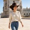 Western Vintage Large Brim Fedora Hat Outdoor Fashion Hat