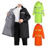Rain Jacket High Visibility Workwears Safety Concealed Hood Fluorescent Flashing Hooded Long Length Waterproof Work Coat
