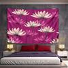 Elegant Pink Lotus Pattern Design Pattern Wall Hanging Tapestry Decorative Tapestry Home Decor for Bedroom and Living Room