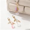 Metal Flower Keychain Beaded Sakura Key Chain Ornaments Cherry Blossom Pendant  Bag Key Decor