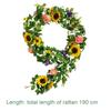 Künstliche Sonnenblumengirlande 190cm Fake Hängende Sonnenblumenranke für Hochzeitsbogen Bankett Tisch Haustür Heimdeko