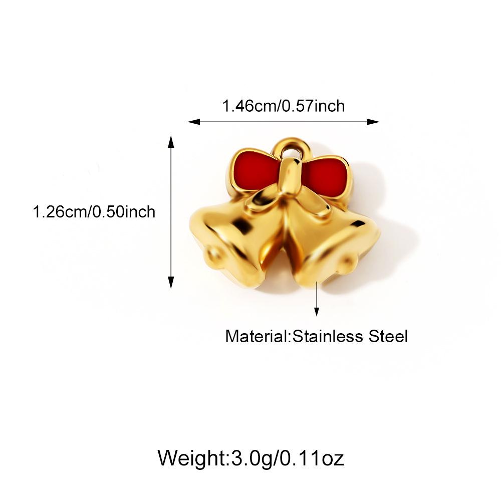Di Yao Stainless Steel Christmas Tree Bell Pendant - Cute & Creative DIY Jewelry Accessory