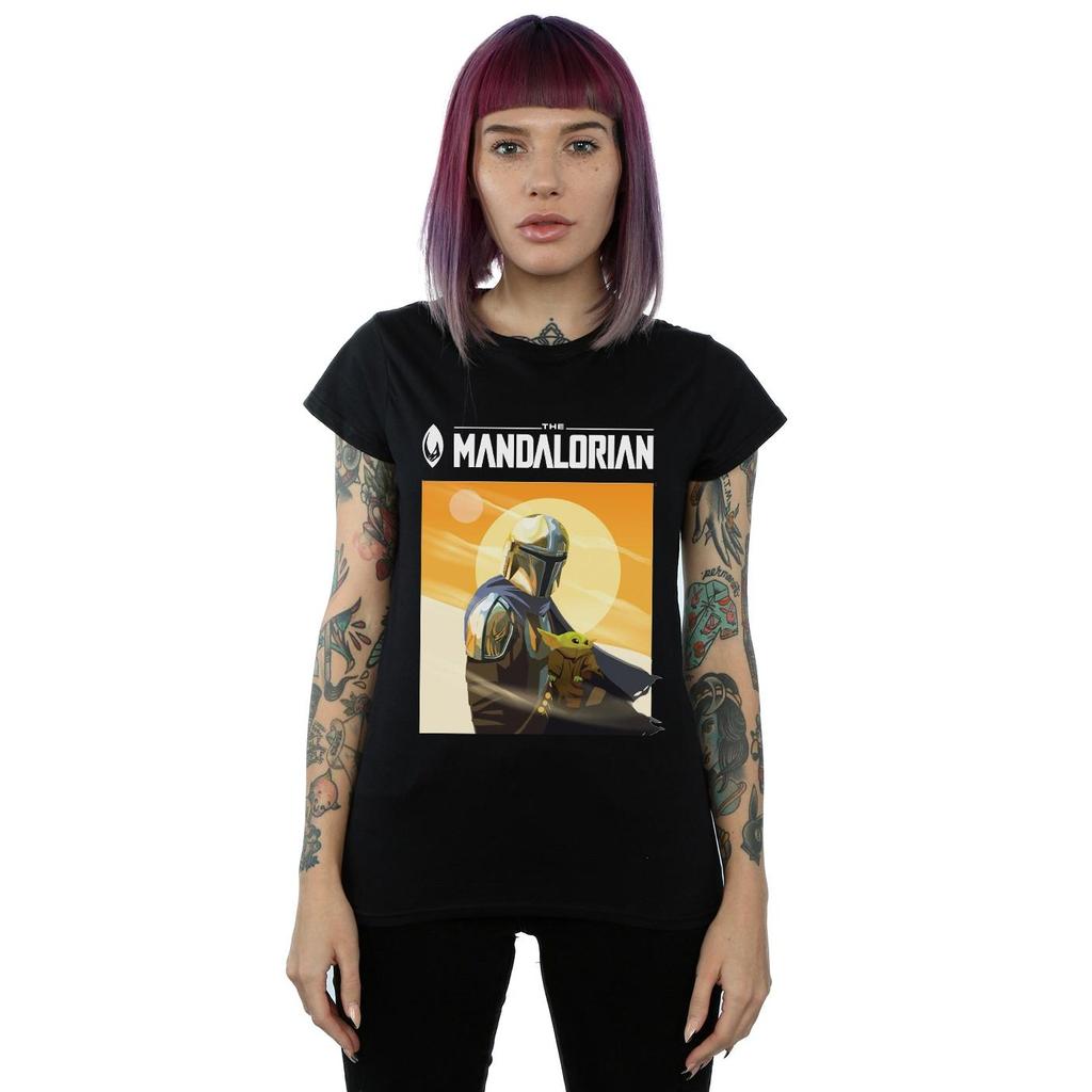 Star Wars Womens/Ladies The Mandalorian The Child Two Moons Cotton T-Shirt