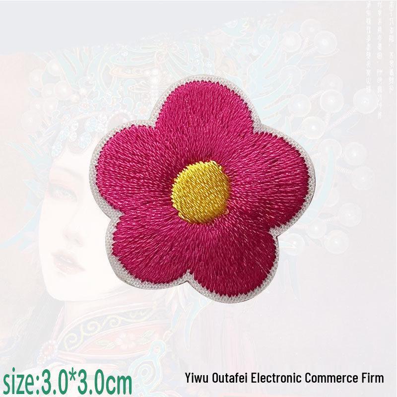 Colorful Plum Blossom Embroidered Fabric Iron-on Patch for Clothing Repair розы красного