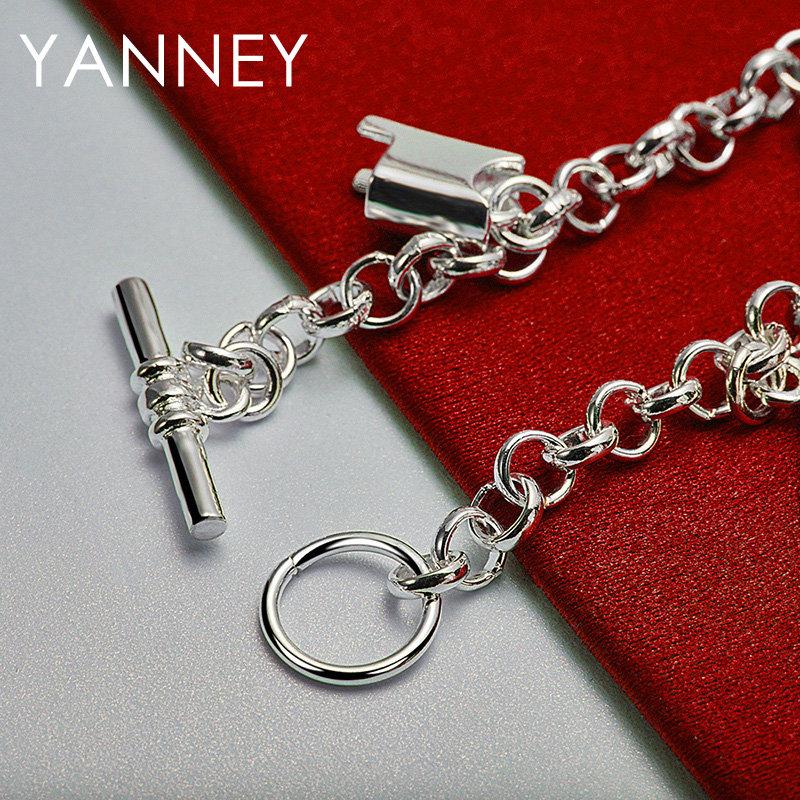 925 Sterling Silver 8-inch Horse/Shoe/Bracelet Women's Fashion Accessory Wedding Party Gift Jewelry