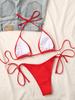 Kvinners badedrakt Triangle Cup Back Tie Backless Sexy Bikini Sett Lav midje Side Tie