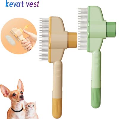 Pente para animais de estimação, escova profissional com nó aberto para remoção de pelos de animais de estimação, durável, autolimpante, escova de massagem para cães e gatos, acessórios para animais de estimação