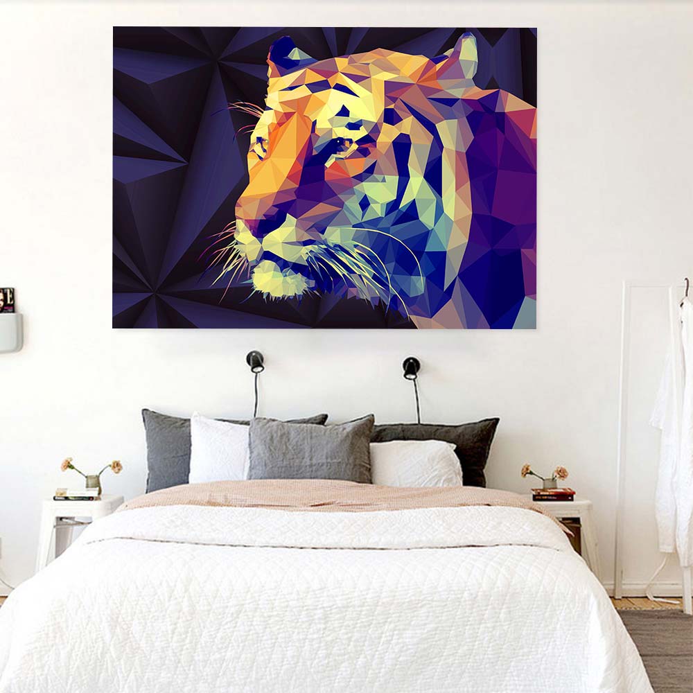 

Simsant Абстрактный Тигр Гобелен Череп Мотоцикл Искусство Настенный Гобелен Гостиная Дом Общежитие Украшение