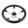 13 1 2 Inches Boat Stainless Steel 5 Spokes Steering Wheel with Black Foam Grip