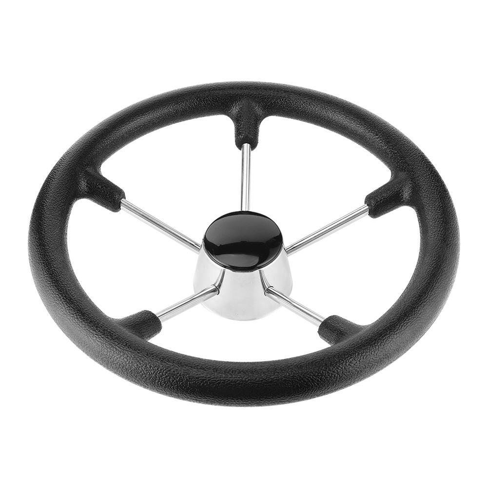 13 1 2 Inches Boat Stainless Steel 5 Spokes Steering Wheel with Black Foam Grip