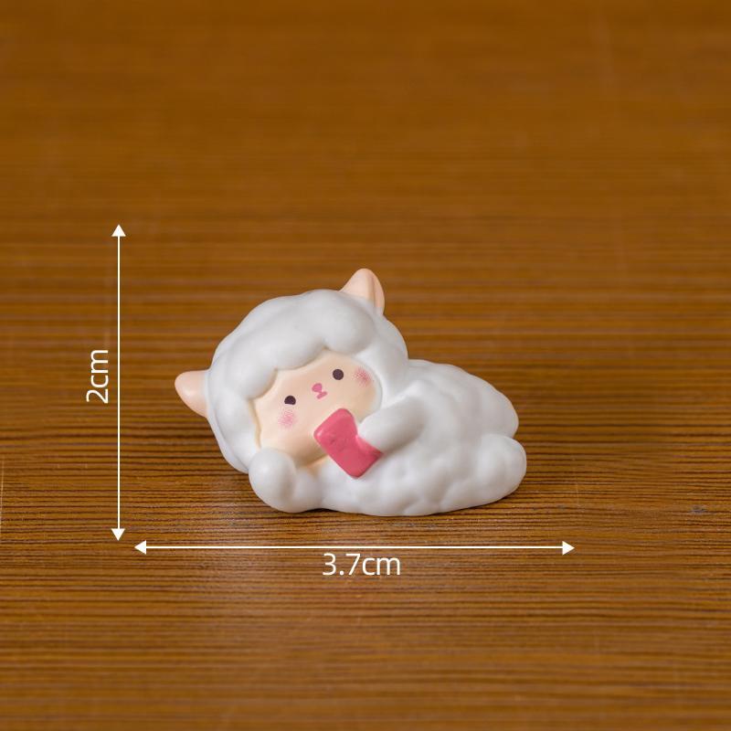 1Pc Miniature Fairy Garden Accessories Cute Sheep Lamb Ornament Figurines Home Garden Dollhouse Terrarium Decor