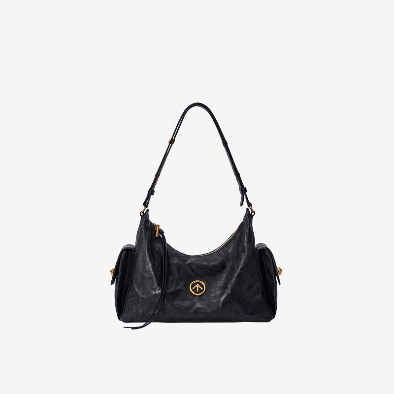 New Toast Bag Vegetable Tanned Sheepskin Commuter Versatile Underarm Shoulder Crossbody Soft Bag