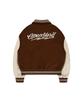 Openyard(Oy) Zigzag Embroidery Varsity Jacket - Brown