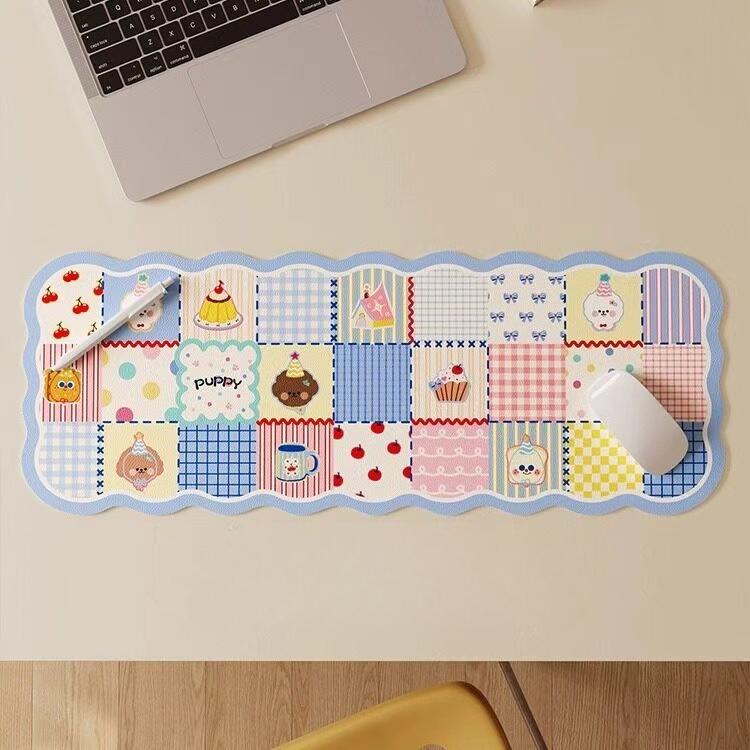 35*80cm Extra Large Cartoon Plaid Mouse Pad for Women Fashion Girl Desk Mat for Office Computer Keyboard Pad Laptop Table Mat