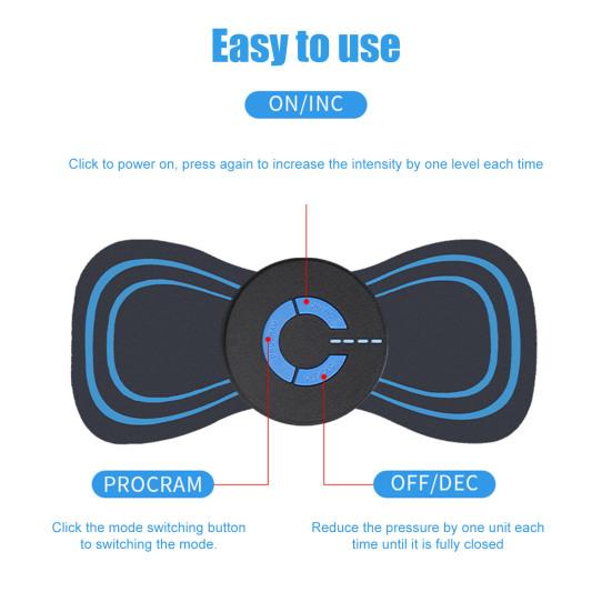 Smart Neck Massager Pad Portable Mini Pulse Massage Patch for Shoulder Back Leg Pain Relief Rechargeable Adjustable Intensity Massage Device for Home