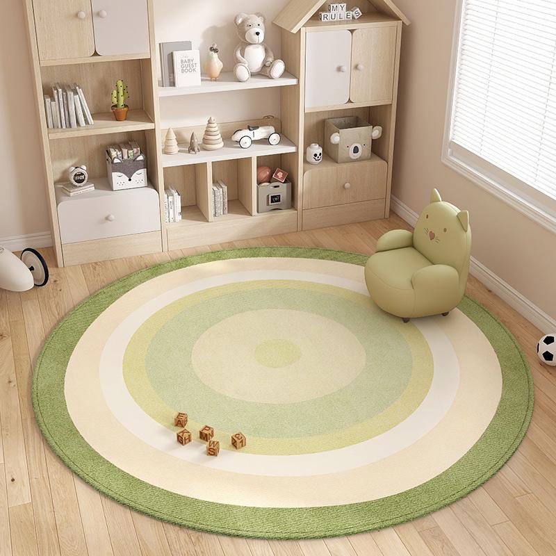 Tapis en Peluche Décoration de Salon Motif Dessin Animé Tapis Ronds Mignons pour Chambre à Coucher Tapis de Sol Épais à Côté du Lit Tapis Doux Moelleux pour Salon 80x80CM