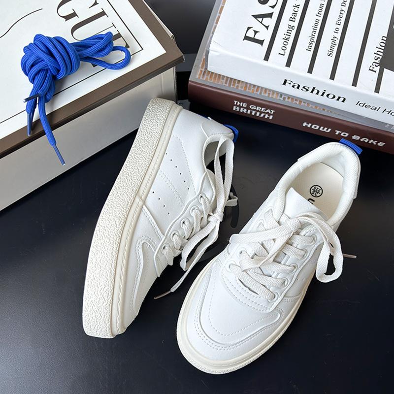 

2. Женские белые кожаные кроссовки с низким верхом, весенне-осенний стиль, для повседневной носки, прочные, повседневные 40